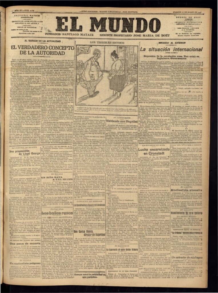 Miniatura de El Mundo del 18 de marzo de 1921 (edición de provincias)