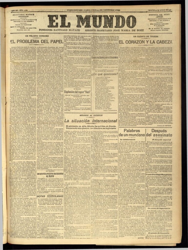 Miniatura de El Mundo del 22 de marzo de 1921