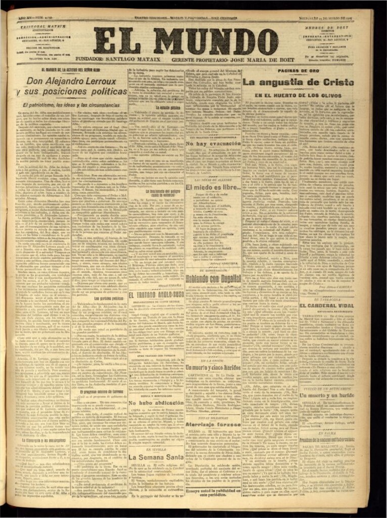 Miniatura de El Mundo del 23 de marzo de 1921