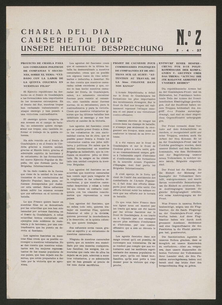Miniatura de Charla del Día del 2 de abril de 1937