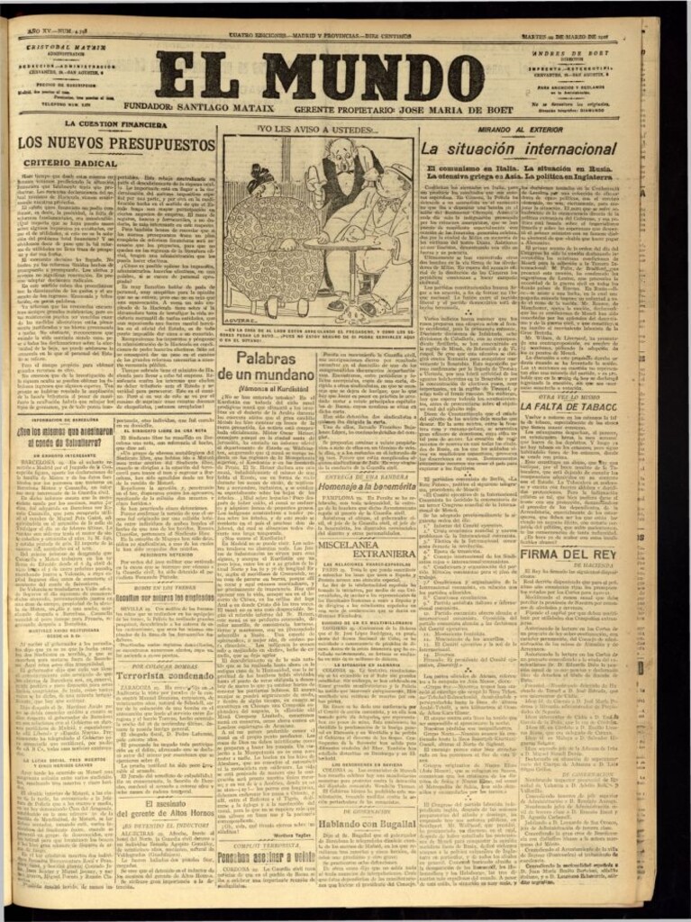 Miniatura de El Mundo del 29 de marzo de 1921