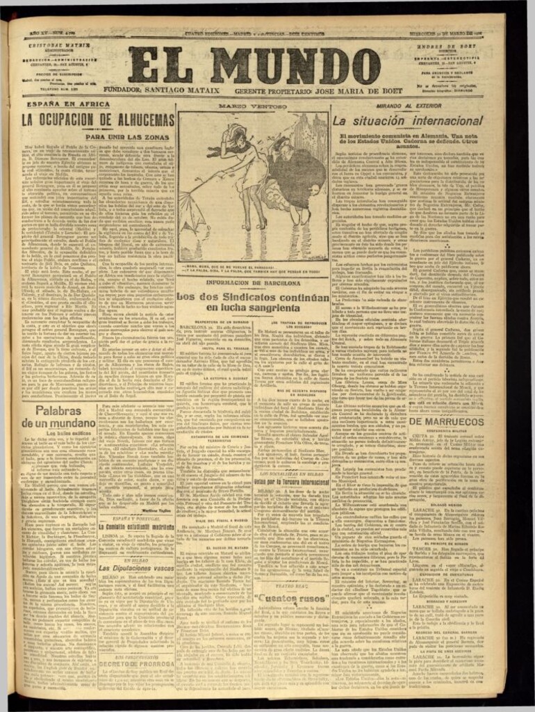 Miniatura de El Mundo del 30 de marzo de 1921