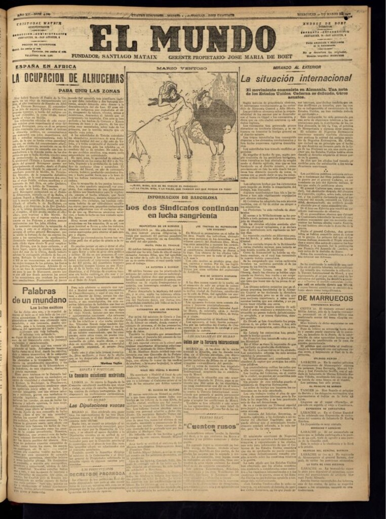 Miniatura de El Mundo del 30 de marzo de 1921 (edición de provincias)