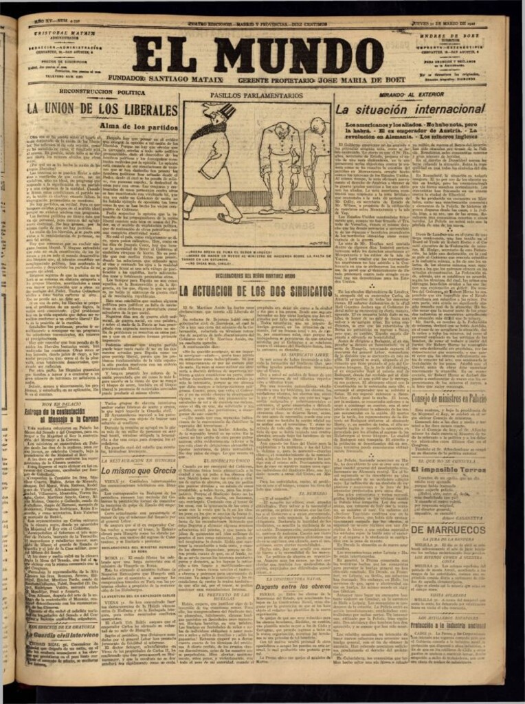 Miniatura de El Mundo del 31 de marzo de 1921 (edición de provincias)