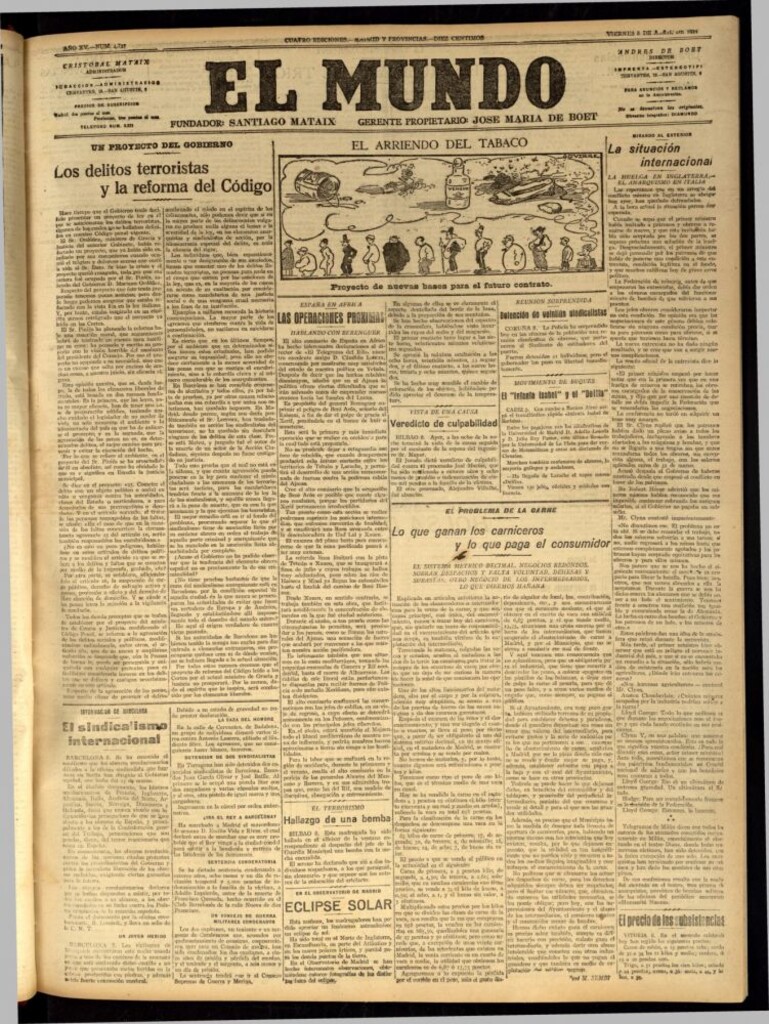 Miniatura de El Mundo del 8 de abril de 1921