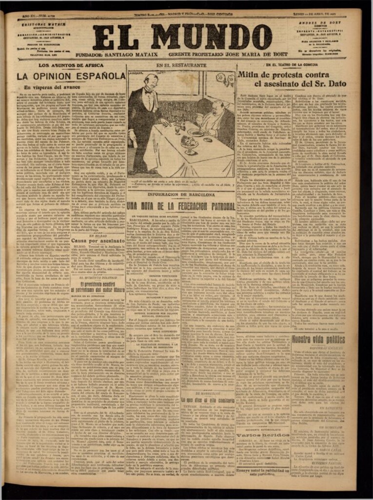 Miniatura de El Mundo del 11 de abril de 1921 (edición de provincias)