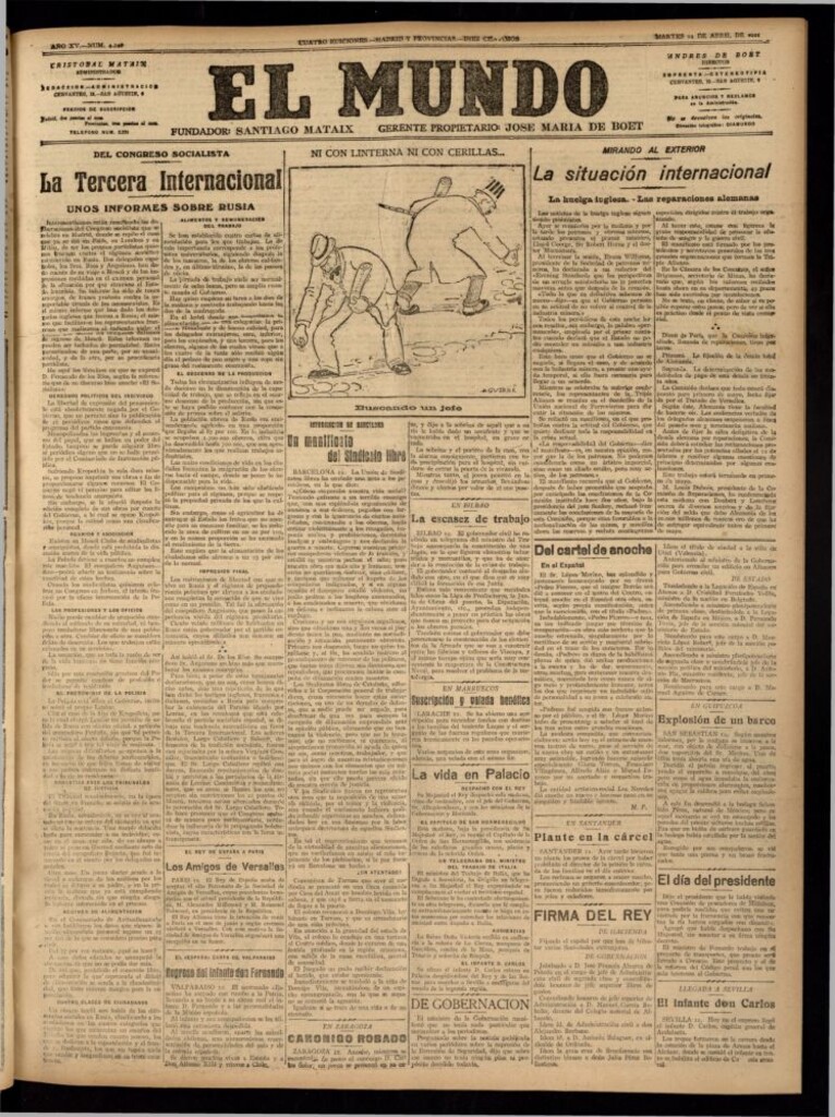 Miniatura de El Mundo del 12 de abril de 1921 (edición de provincias)