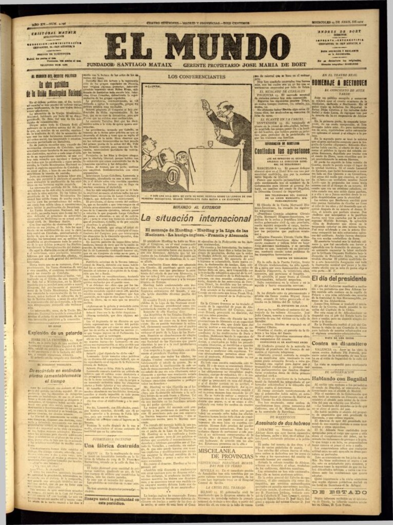 Miniatura de El Mundo del 13 de abril de 1921