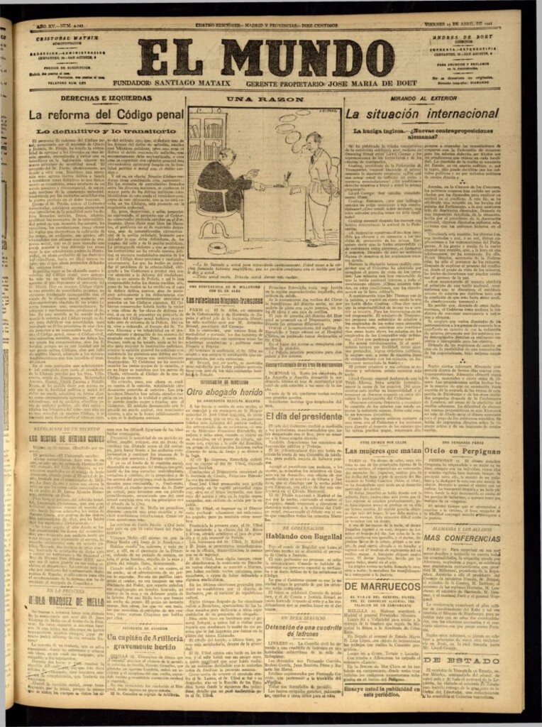 Miniatura de El Mundo del 15 de abril de 1921