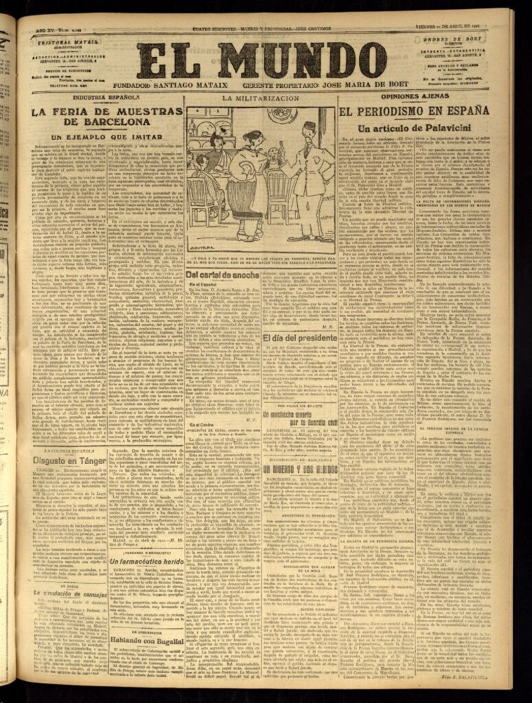 Miniatura de El Mundo del 22 de abril de 1921