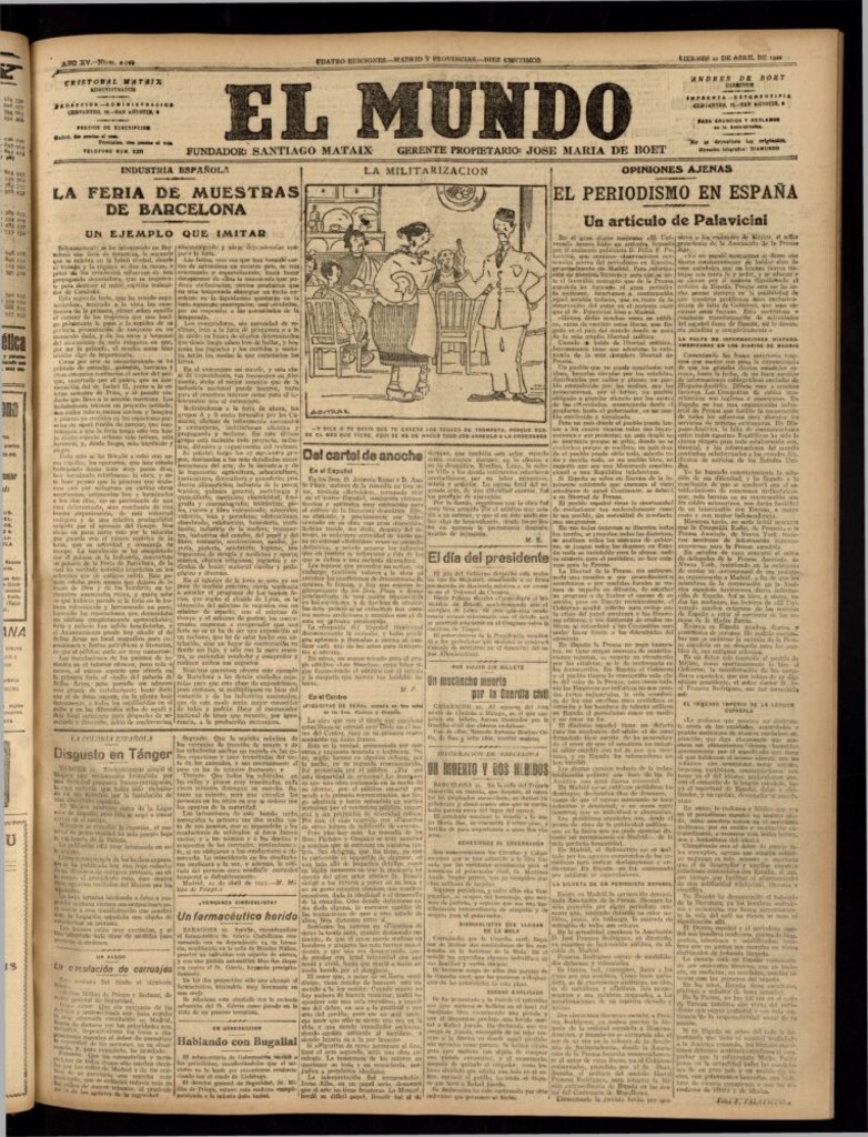 Miniatura de El Mundo del 22 de abril de 1921 (edición de provincias)