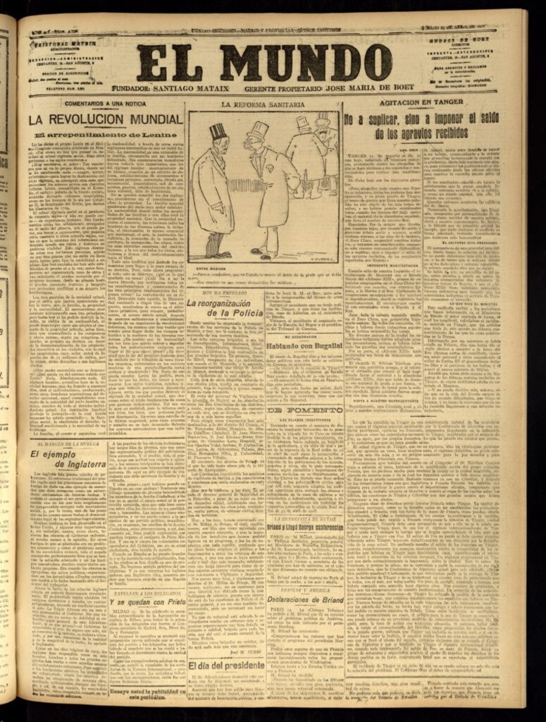 Miniatura de El Mundo del 23 de abril de 1921