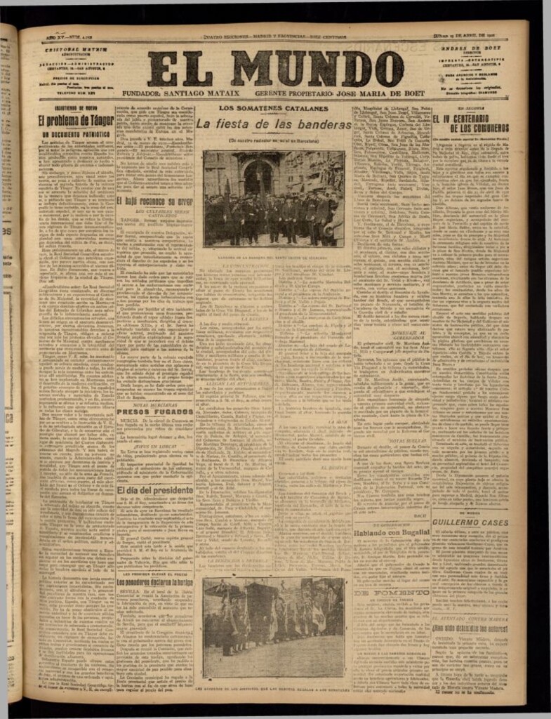 Miniatura de El Mundo del 25 de abril de 1921 (edición de provincias)