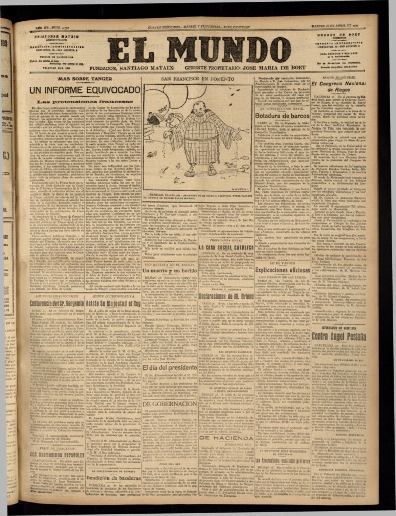 Miniatura de El Mundo del 26 de abril de 1921 (edición de provincias)