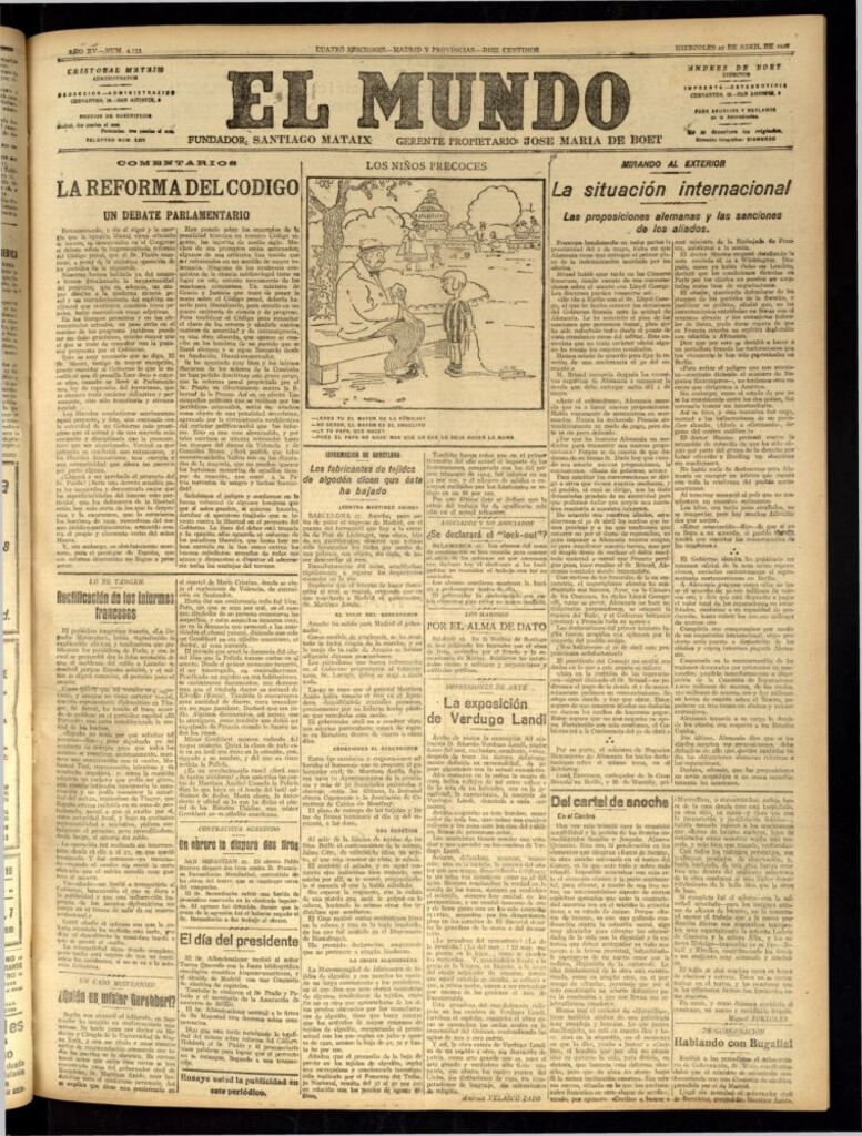 Miniatura de El Mundo del 27 de abril de 1921
