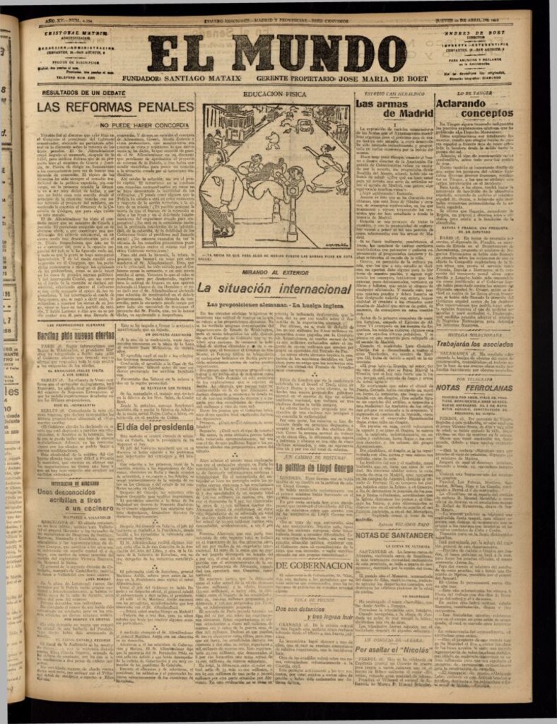 Miniatura de El Mundo del 28 de abril de 1921 (edición de provincias)