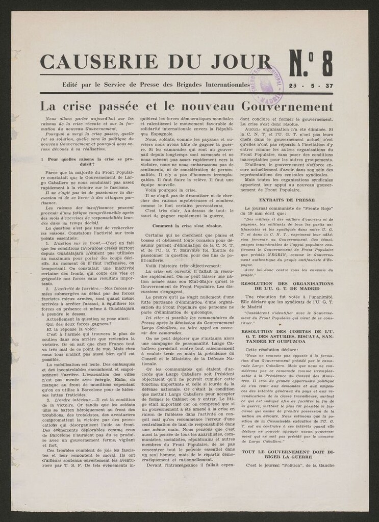 Miniatura de Charla del Día del 25 de mayo de 1937
