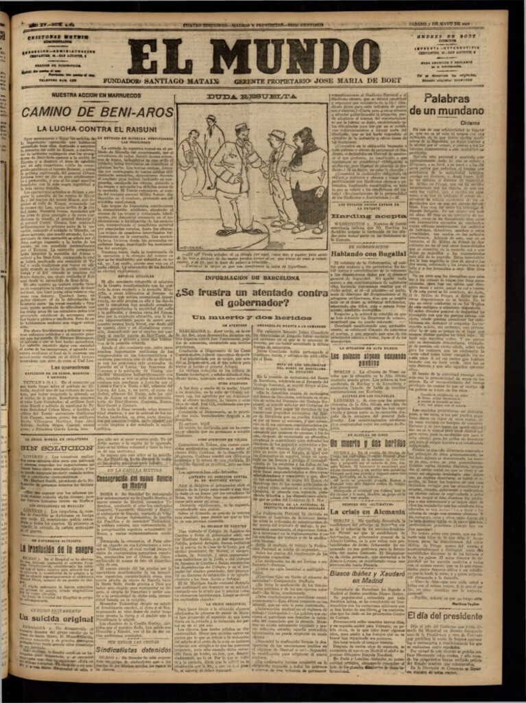 Miniatura de El Mundo del 7 de mayo de 1921 (edición de provincias)