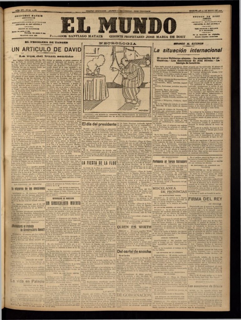 Miniatura de El Mundo del 11 de mayo de 1921 (edición de provincias)