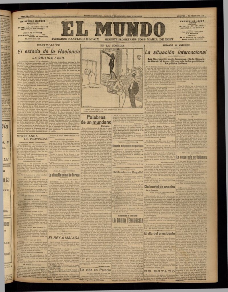 Miniatura de El Mundo del 20 de mayo de 1921 (edición de provincias)