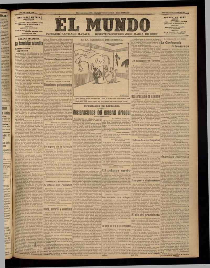 Miniatura de El Mundo del 27 de mayo de 1921 (edición de provincias)
