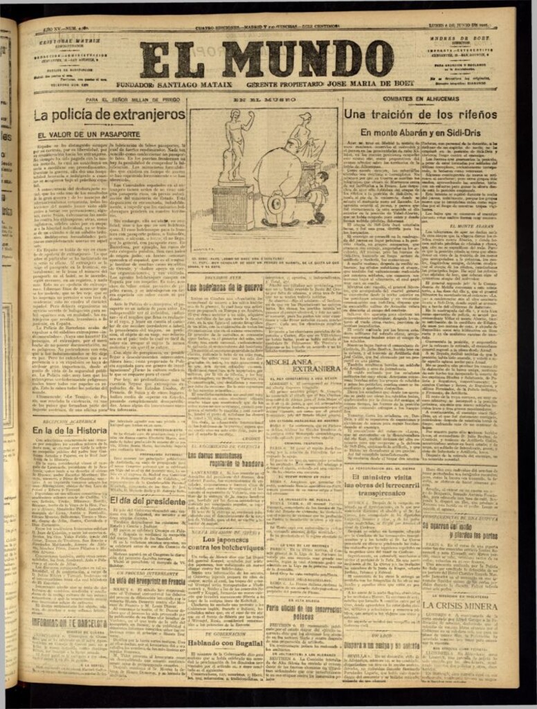 Miniatura de El Mundo del 6 de junio de 1921