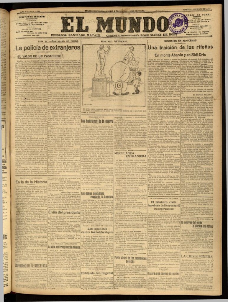 Miniatura de El Mundo del 7 de junio de 1921 (edición de provincias)