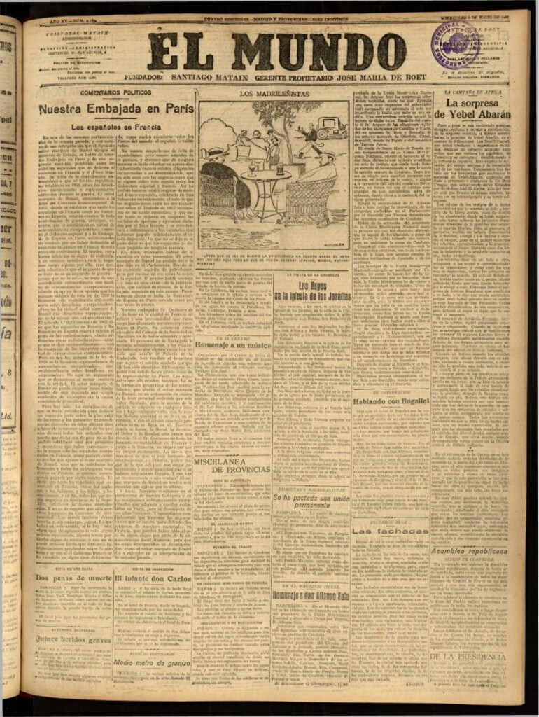 Miniatura de El Mundo del 8 de junio de 1921 (edición de provincias)