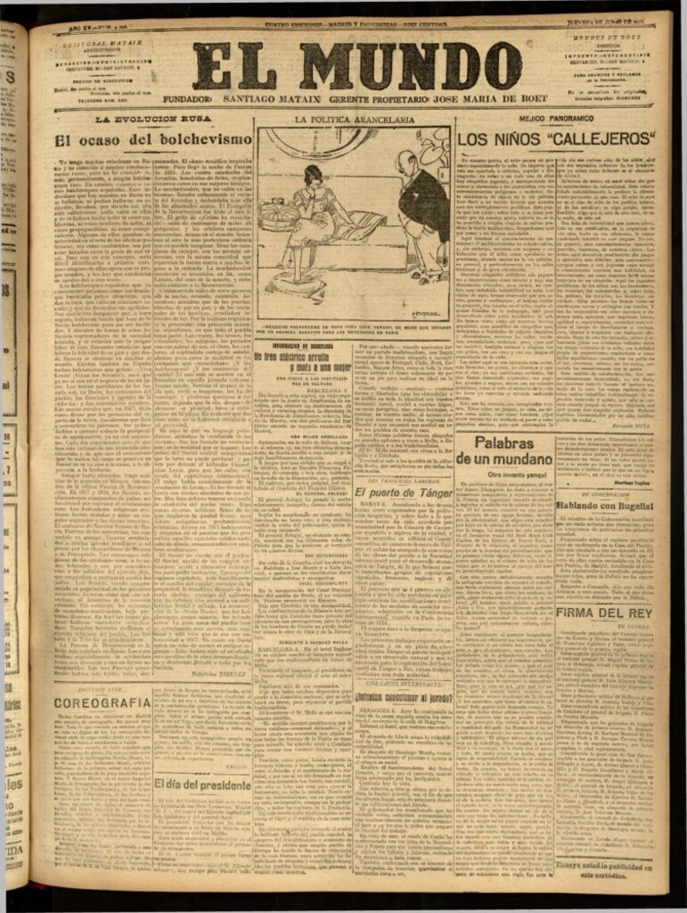 Miniatura de El Mundo del 9 de junio de 1921 (edición de provincias)
