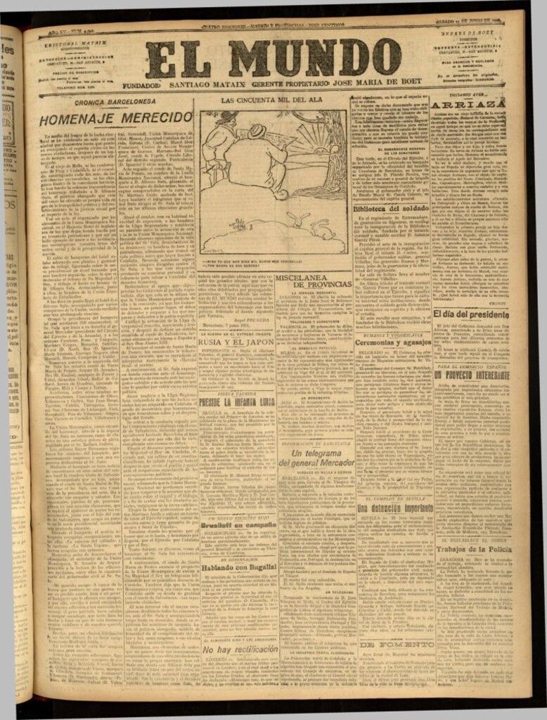 Miniatura de El Mundo del 11 de junio de 1921 (edición de provincias)