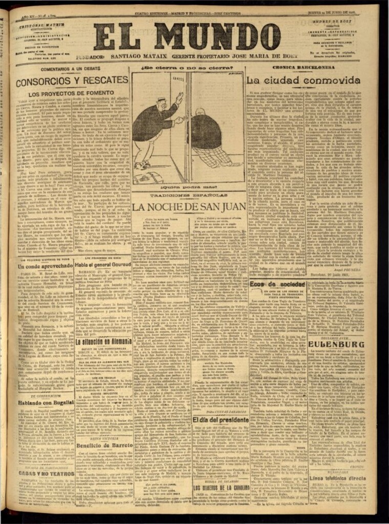 Miniatura de El Mundo del 23 de junio de 1921