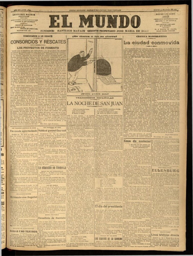 Miniatura de El Mundo del 23 de junio de 1921 (edición de provincias)