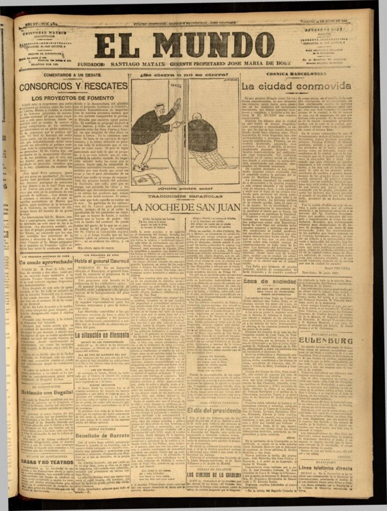 Miniatura de El Mundo del 24 de junio de 1921 (edición de provincias)