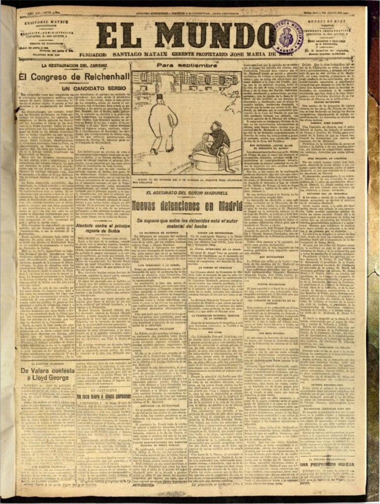 Miniatura de El Mundo del 1 de julio de 1921 (edición de provincias)
