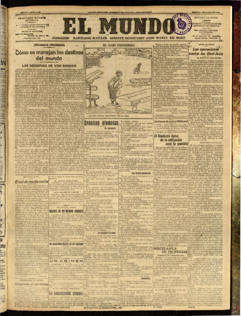Miniatura de El Mundo del 2 de julio de 1921 (edición de provincias)