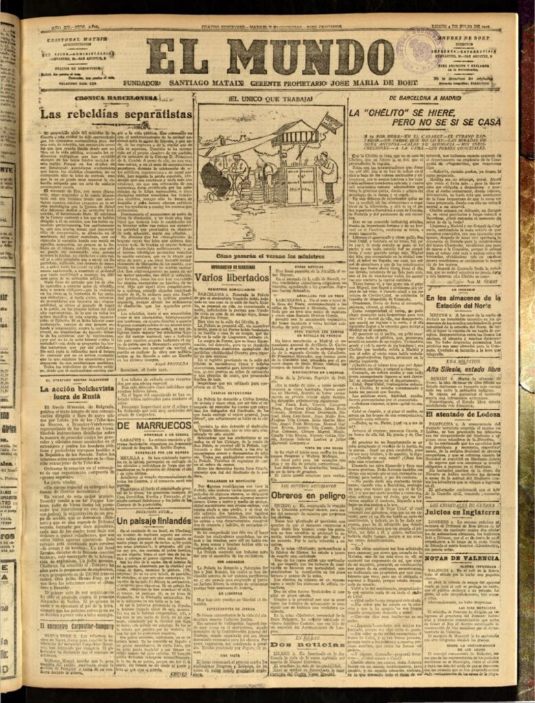 Miniatura de El Mundo del 4 de julio de 1921 (edición de provincias)