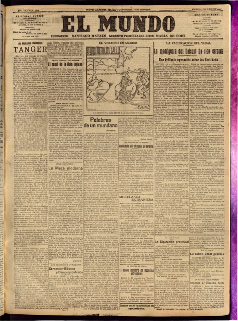 Miniatura de El Mundo del 8 de julio de 1921