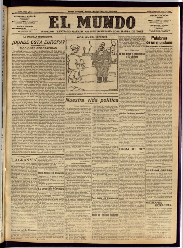 Miniatura de El Mundo del 13 de julio de 1921