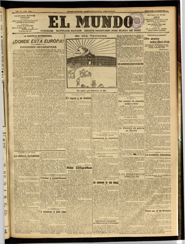 Miniatura de El Mundo del 13 de julio de 1921 (edición de provincias)