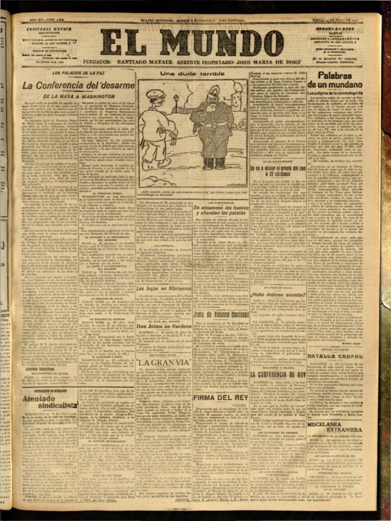Miniatura de El Mundo del 14 de julio de 1921 (edición de provincias)