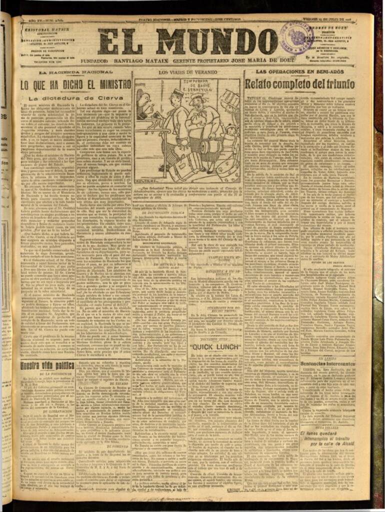 Miniatura de El Mundo del 15 de julio de 1921 (edición de provincias)