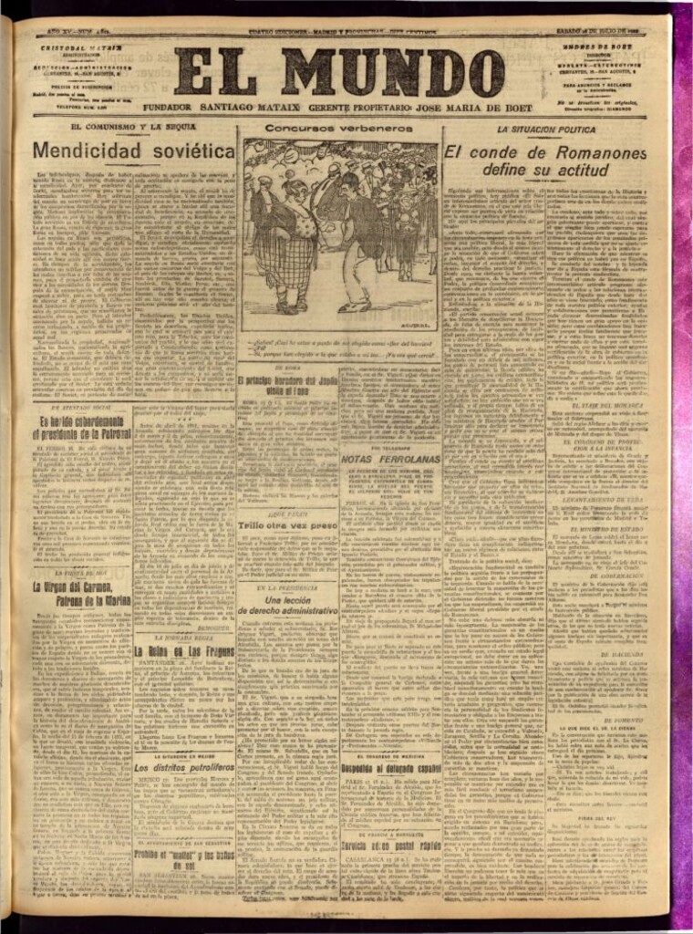 Miniatura de El Mundo del 16 de julio de 1921