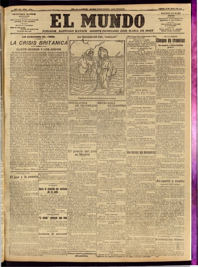 Miniatura de El Mundo del 18 de julio de 1921
