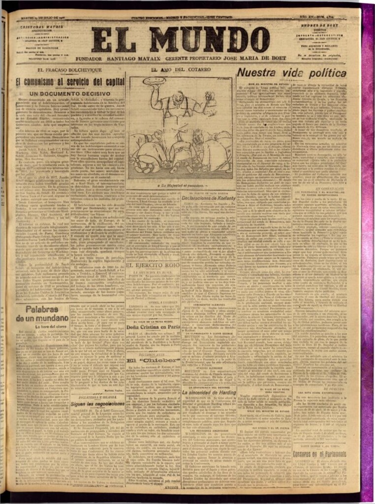 Miniatura de El Mundo del 19 de julio de 1921