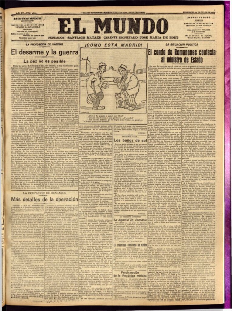 Miniatura de El Mundo del 20 de julio de 1921