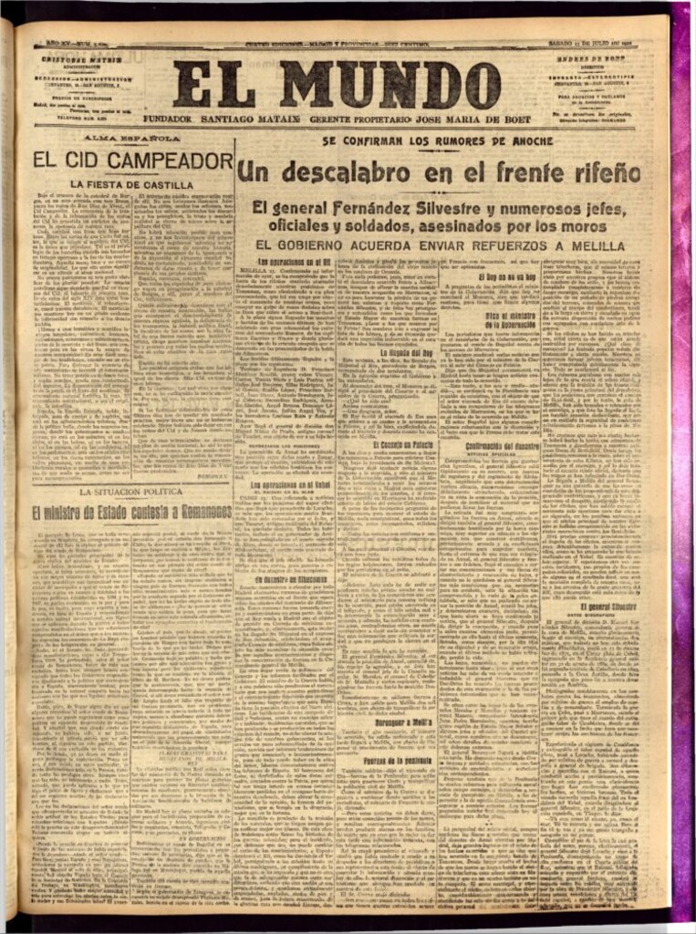 Miniatura de El Mundo del 23 de julio de 1921