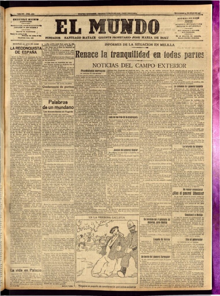Miniatura de El Mundo del 27 de julio de 1921