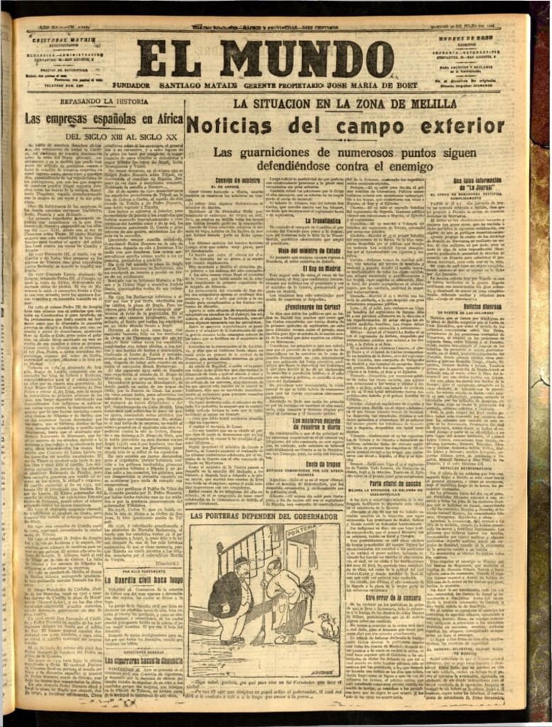 Miniatura de El Mundo del 28 de julio de 1921 (edición de provincias)