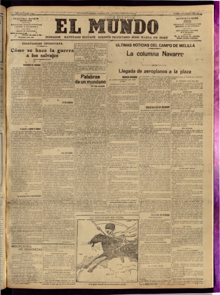 Miniatura de El Mundo del 1 de agosto de 1921