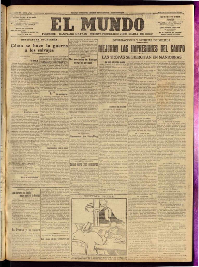 Miniatura de El Mundo del 2 de agosto de 1921